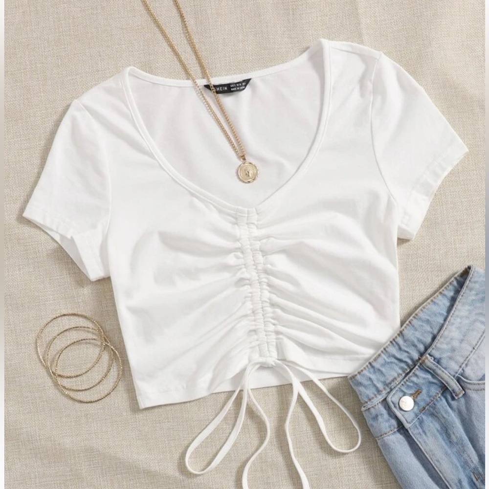 From SHEIN honestly kinda see through super cute with jeans though